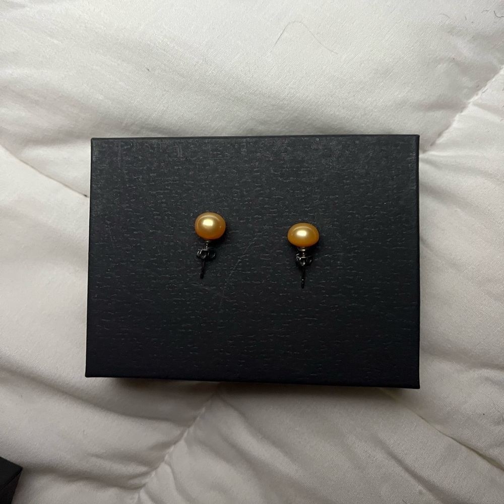 orange pear earrings